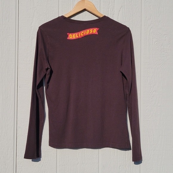 BELLA Brown Long Sleeved Cotton Kahlua Skier Shirt size Large - Picture 7 of 15